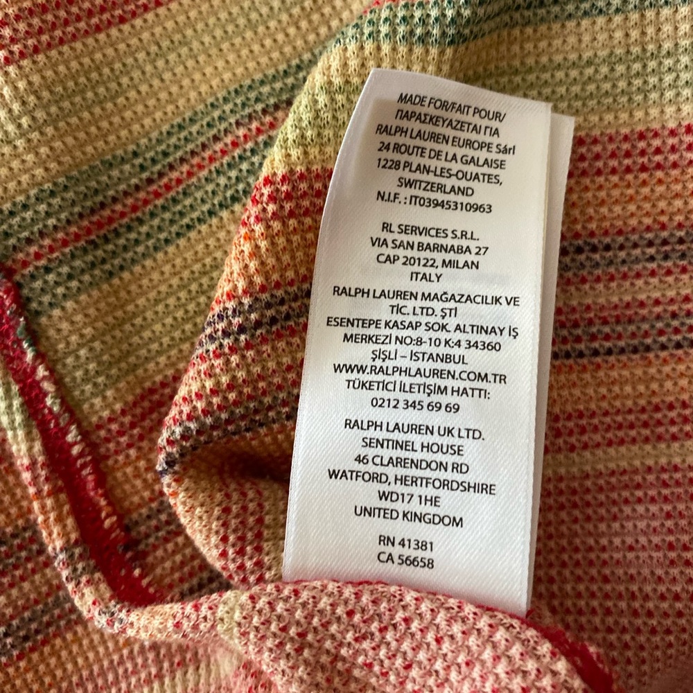 Polo Ralph Lauren Red/Multicolor Striped Knit Long Sleeve Maxi Dress Size S - Picture 11 of 12